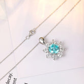 Pendentif en argent sterling 925 Paraiba créé par Etoilelier Lab, soleil en aluminium Yttrium bleu